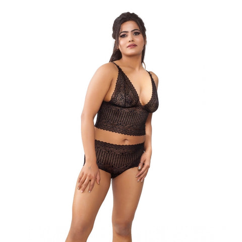 Generic Women's Lace Black Lingerie Bra And Panty Set (Black) Generic Women's Lace Black Lingerie Bra And Panty Set (Black)