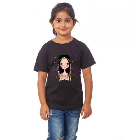 Generic Girls Cotton Tribal Half Sleeve TShirt (Black) Generic Girls Cotton Tribal Half Sleeve TShirt (Black)