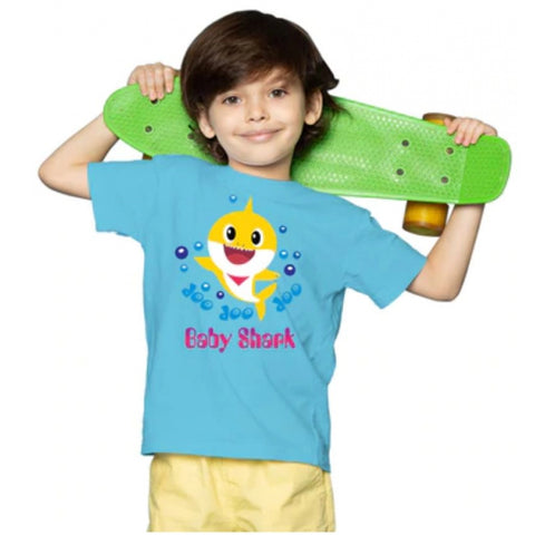 Generic Boys Cotton Baby Shark Half Sleeve TShirt (Blue) Generic Boys Cotton Baby Shark Half Sleeve TShirt (Blue)