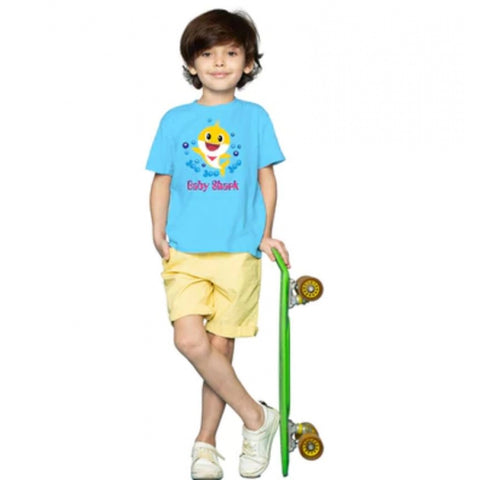 Generic Boys Cotton Baby Shark Half Sleeve TShirt (Blue) Generic Boys Cotton Baby Shark Half Sleeve TShirt (Blue)