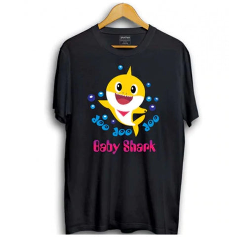 Generic Boys Cotton Baby Shark Half Sleeve TShirt (Black) Generic Boys Cotton Baby Shark Half Sleeve TShirt (Black)