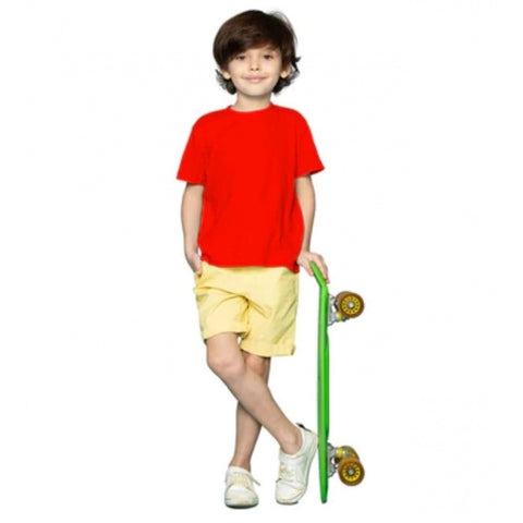 Generic Boys Cotton Plain Half Sleeve TShirt (Red) Generic Boys Cotton Plain Half Sleeve TShirt (Red)
