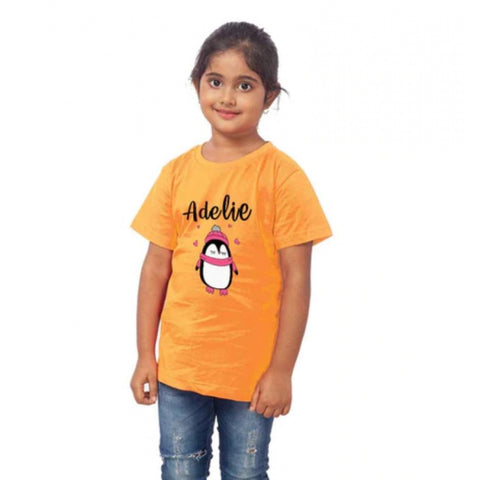 Generic Girls Cotton Adelie Half Sleeve TShirt (Mustard) Generic Girls Cotton Adelie Half Sleeve TShirt (Mustard)
