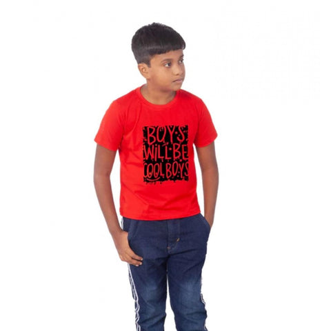 Generic Boys Cotton Will Be Cool Half Sleeve TShirt (Red) Generic Boys Cotton Will Be Cool Half Sleeve TShirt (Red)