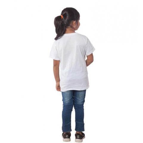 Generic Girls Cotton Bubo Half Sleeve TShirt (White) Generic Girls Cotton Bubo Half Sleeve TShirt (White)