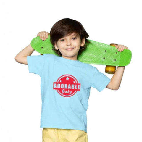 Generic Boys Cotton Adorable Baby Half Sleeve TShirt (Sky Blue) Generic Boys Cotton Adorable Baby Half Sleeve TShirt (Sky Blue)