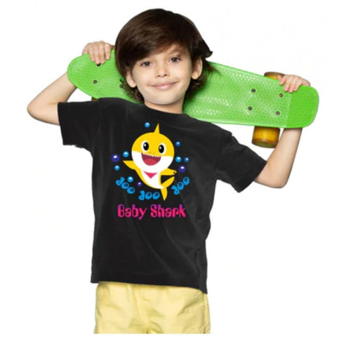 Generic Boys Cotton Baby Shark Half Sleeve TShirt (Black) Generic Boys Cotton Baby Shark Half Sleeve TShirt (Black)