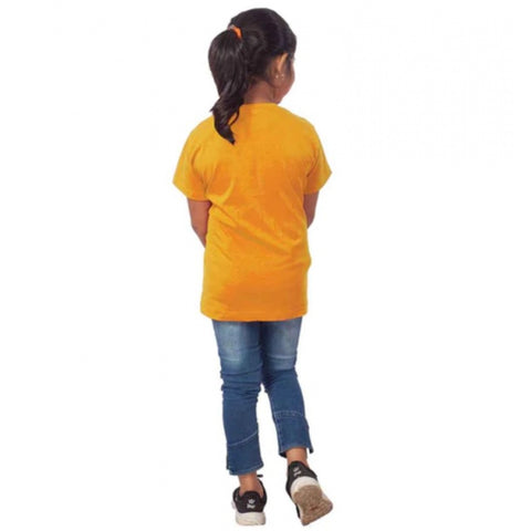 Generic Girls Cotton Adelie Half Sleeve TShirt (Mustard) Generic Girls Cotton Adelie Half Sleeve TShirt (Mustard)