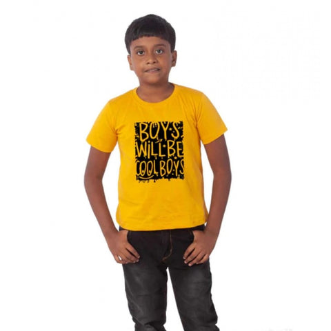 Generic Boys Cotton Will Be Cool Half Sleeve TShirt (Mustard) Generic Boys Cotton Will Be Cool Half Sleeve TShirt (Mustard)