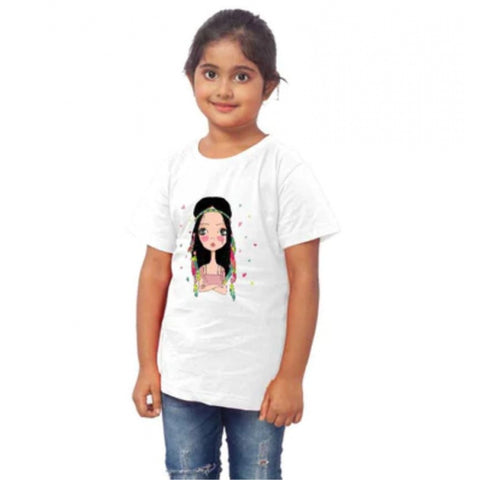 Generic Girls Cotton Tribal Half Sleeve TShirt (White) Generic Girls Cotton Tribal Half Sleeve TShirt (White)