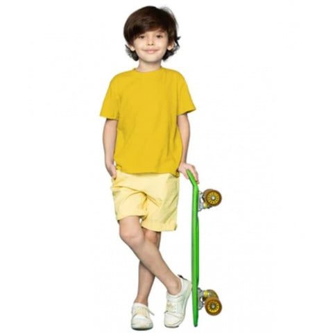 Generic Boys Cotton Plain Half Sleeve TShirt (Yellow) Generic Boys Cotton Plain Half Sleeve TShirt (Yellow)