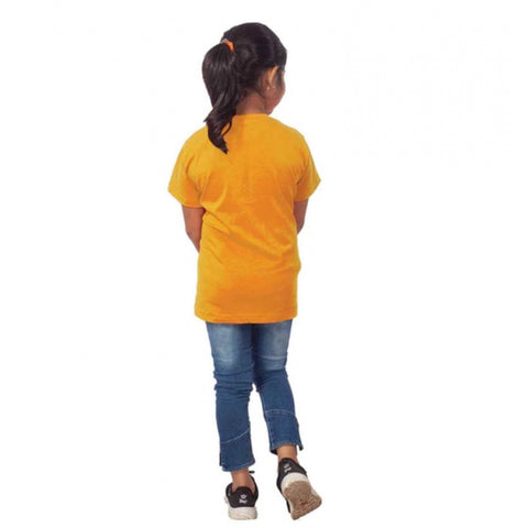Generic Girls Cotton Snow Board Half Sleeve TShirt (Mustard) Generic Girls Cotton Snow Board Half Sleeve TShirt (Mustard)