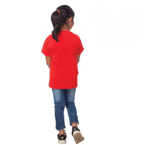 Generic Girls Cotton Cat Half Sleeve TShirt (Red) Generic Girls Cotton Cat Half Sleeve TShirt (Red)