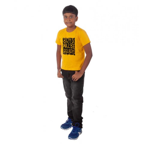 Generic Boys Cotton Will Be Cool Half Sleeve TShirt (Mustard) Generic Boys Cotton Will Be Cool Half Sleeve TShirt (Mustard)