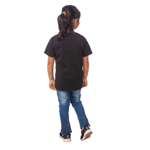 Generic Girls Cotton Princess Half Sleeve TShirt (Black) Generic Girls Cotton Princess Half Sleeve TShirt (Black)