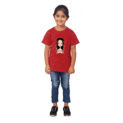 Generic Girls Cotton Tribal Half Sleeve TShirt (Maroon) Generic Girls Cotton Tribal Half Sleeve TShirt (Maroon)