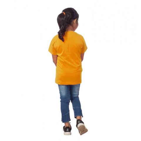 Generic Girls Cotton Panda Glass Half Sleeve TShirt (Mustard) Generic Girls Cotton Panda Glass Half Sleeve TShirt (Mustard)