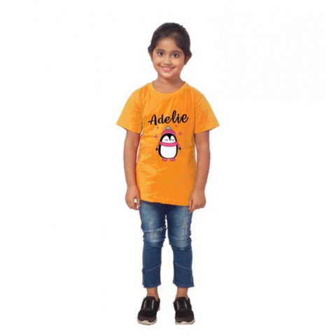 Generic Girls Cotton Adelie Half Sleeve TShirt (Mustard) Generic Girls Cotton Adelie Half Sleeve TShirt (Mustard)