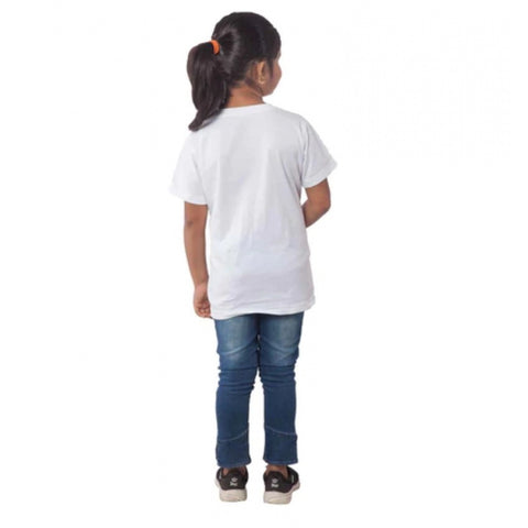 Generic Girls Cotton Princess Half Sleeve TShirt (White) Generic Girls Cotton Princess Half Sleeve TShirt (White)