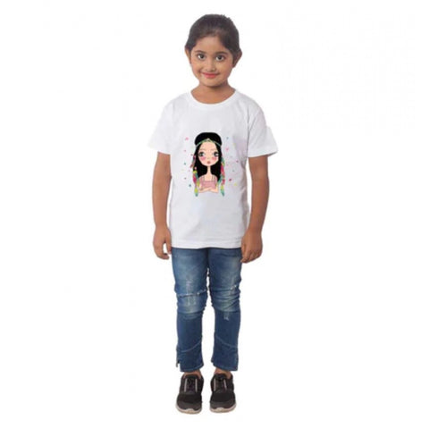 Generic Girls Cotton Tribal Half Sleeve TShirt (White) Generic Girls Cotton Tribal Half Sleeve TShirt (White)
