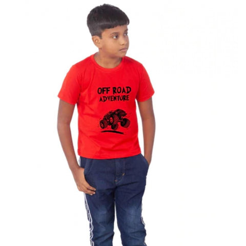 Generic Boys Cotton Off Road Adventure Half Sleeve TShirt (Red) Generic Boys Cotton Off Road Adventure Half Sleeve TShirt (Red)