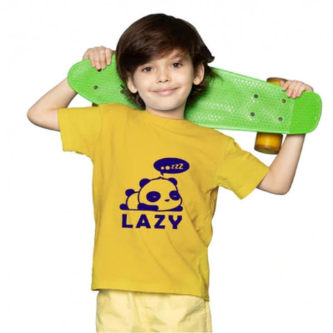 Generic Boys Cotton Lazy Half Sleeve TShirt (Mustard) Generic Boys Cotton Lazy Half Sleeve TShirt (Mustard)