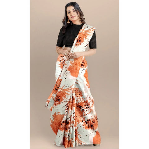 Generic Women's Joya Silk Saree with Blouse (Orange, 5-6 Mtrs) Generic Women's Joya Silk Saree with Blouse (Orange, 5-6 Mtrs)