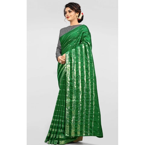 Generic Women's Vichitra Saree with Blouse (Green, 5-6 Mtrs) Generic Women's Vichitra Saree with Blouse (Green, 5-6 Mtrs)