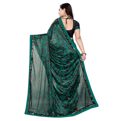 Generic Women's Lycra Blend Saree with Blouse (Green, 5-6 Mtrs) Generic Women's Lycra Blend Saree with Blouse (Green, 5-6 Mtrs)