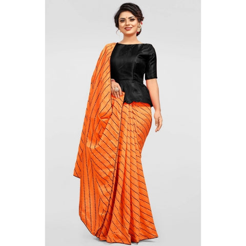 Generic Women's Vichitra Saree with Blouse (Orange, 5-6 Mtrs) Generic Women's Vichitra Saree with Blouse (Orange, 5-6 Mtrs)