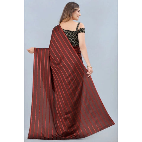 Generic Women's Satin Silk Saree with Blouse (Orange, 5-6 Mtrs) Generic Women's Satin Silk Saree with Blouse (Orange, 5-6 Mtrs)