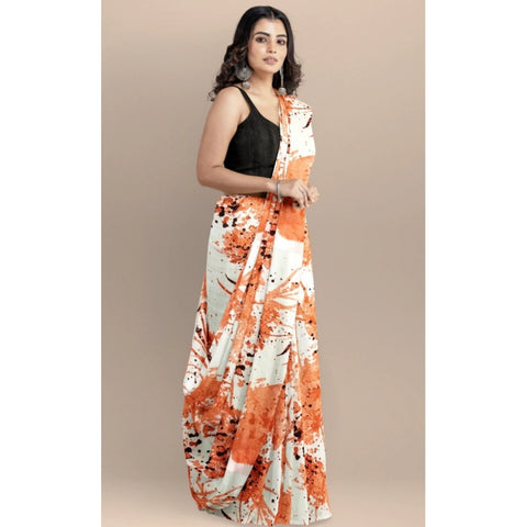 Generic Women's Joya Silk Saree with Blouse (Orange, 5-6 Mtrs) Generic Women's Joya Silk Saree with Blouse (Orange, 5-6 Mtrs)