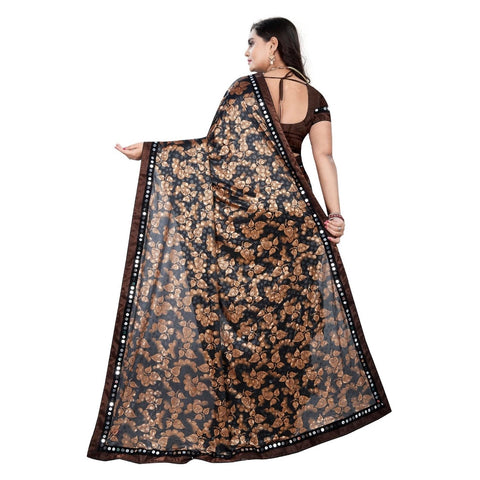 Generic Women's Lycra Blend Saree with Blouse (Coffee, 5-6 Mtrs) Generic Women's Lycra Blend Saree with Blouse (Coffee, 5-6 Mtrs)
