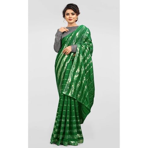 Generic Women's Vichitra Saree with Blouse (Green, 5-6 Mtrs) Generic Women's Vichitra Saree with Blouse (Green, 5-6 Mtrs)