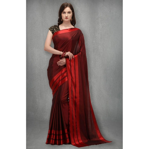 Generic Women's Satin Silk Saree with Blouse (Red, 5-6 Mtrs) Generic Women's Satin Silk Saree with Blouse (Red, 5-6 Mtrs)