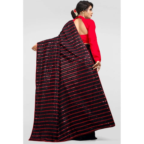 Generic Women's Vichitra Saree with Blouse (Red, 5-6 Mtrs) Generic Women's Vichitra Saree with Blouse (Red, 5-6 Mtrs)