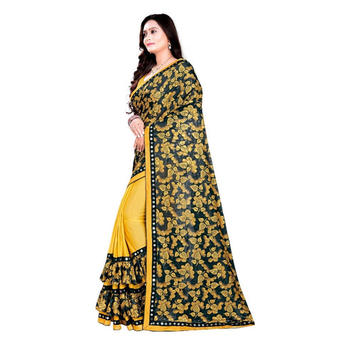 Generic Women's Lycra Blend Saree with Blouse (Mustard, 5-6 Mtrs) Generic Women's Lycra Blend Saree with Blouse (Mustard, 5-6 Mtrs)