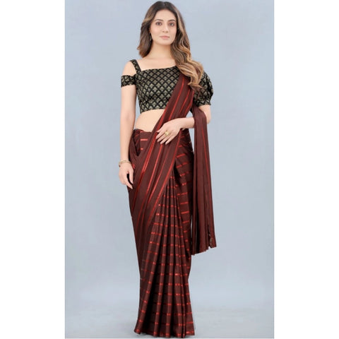 Generic Women's Satin Silk Saree with Blouse (Orange, 5-6 Mtrs) Generic Women's Satin Silk Saree with Blouse (Orange, 5-6 Mtrs)