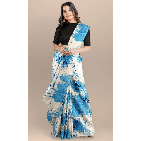 Generic Women's Joya Silk Saree with Blouse (Sky, 5-6 Mtrs) Generic Women's Joya Silk Saree with Blouse (Sky, 5-6 Mtrs)
