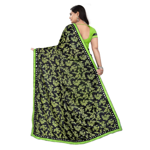 Generic Women's Lycra Blend Saree with Blouse (Pista, 5-6 Mtrs) Generic Women's Lycra Blend Saree with Blouse (Pista, 5-6 Mtrs)