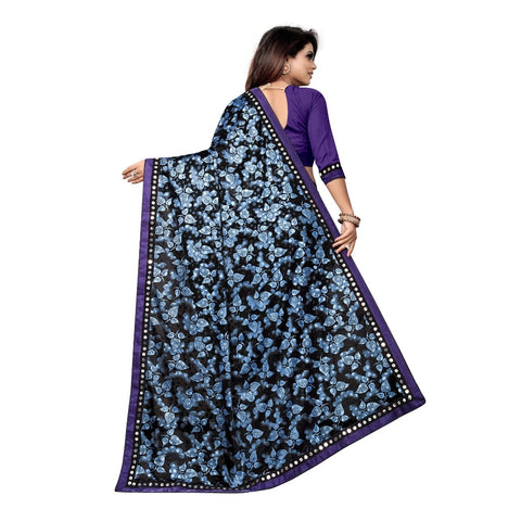 Generic Women's Lycra Blend Saree with Blouse (Blue, 5-6 Mtrs) Generic Women's Lycra Blend Saree with Blouse (Blue, 5-6 Mtrs)