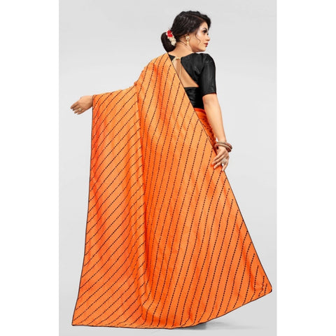 Generic Women's Vichitra Saree with Blouse (Orange, 5-6 Mtrs) Generic Women's Vichitra Saree with Blouse (Orange, 5-6 Mtrs)