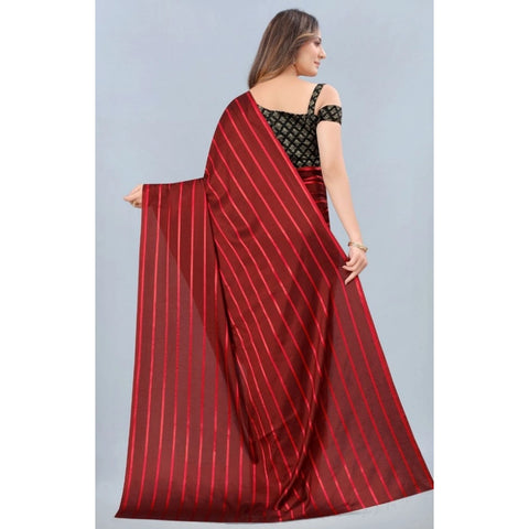 Generic Women's Satin Silk Saree with Blouse (Red, 5-6 Mtrs) Generic Women's Satin Silk Saree with Blouse (Red, 5-6 Mtrs)
