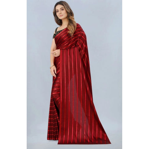 Generic Women's Satin Silk Saree with Blouse (Red, 5-6 Mtrs) Generic Women's Satin Silk Saree with Blouse (Red, 5-6 Mtrs)