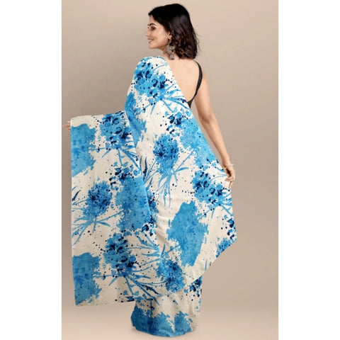 Generic Women's Joya Silk Saree with Blouse (Sky, 5-6 Mtrs) Generic Women's Joya Silk Saree with Blouse (Sky, 5-6 Mtrs)