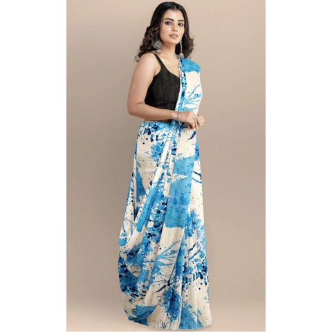 Generic Women's Joya Silk Saree with Blouse (Sky, 5-6 Mtrs) Generic Women's Joya Silk Saree with Blouse (Sky, 5-6 Mtrs)