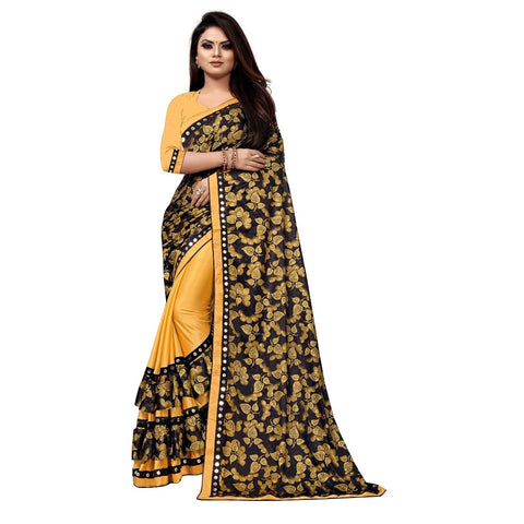 Generic Women's Lycra Blend Saree with Blouse (Mustard, 5-6 Mtrs) Generic Women's Lycra Blend Saree with Blouse (Mustard, 5-6 Mtrs)