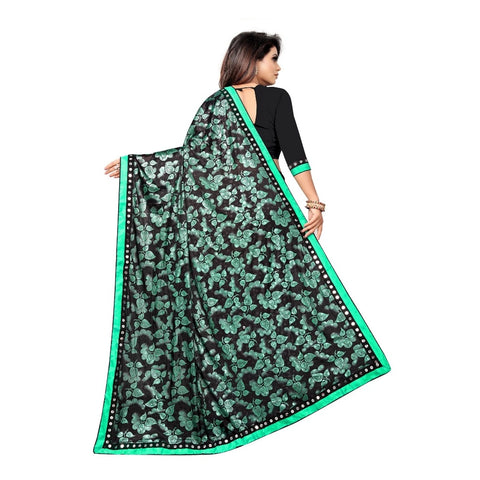 Generic Women's Lycra Blend Saree with Blouse (Green, 5-6 Mtrs) Generic Women's Lycra Blend Saree with Blouse (Green, 5-6 Mtrs)