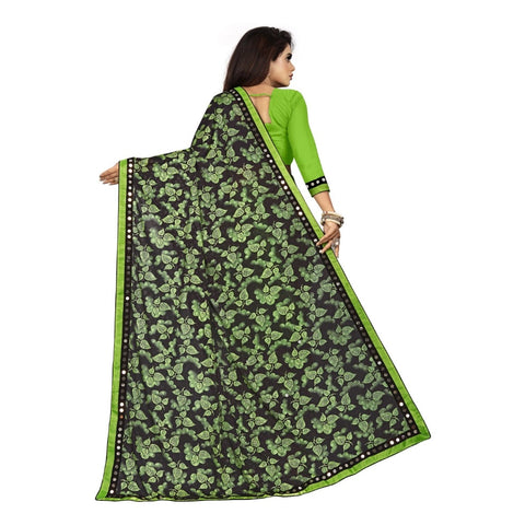 Generic Women's Lycra Blend Saree with Blouse (Pista, 5-6 Mtrs) Generic Women's Lycra Blend Saree with Blouse (Pista, 5-6 Mtrs)