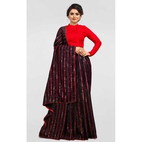 Generic Women's Vichitra Saree with Blouse (Red, 5-6 Mtrs) Generic Women's Vichitra Saree with Blouse (Red, 5-6 Mtrs)